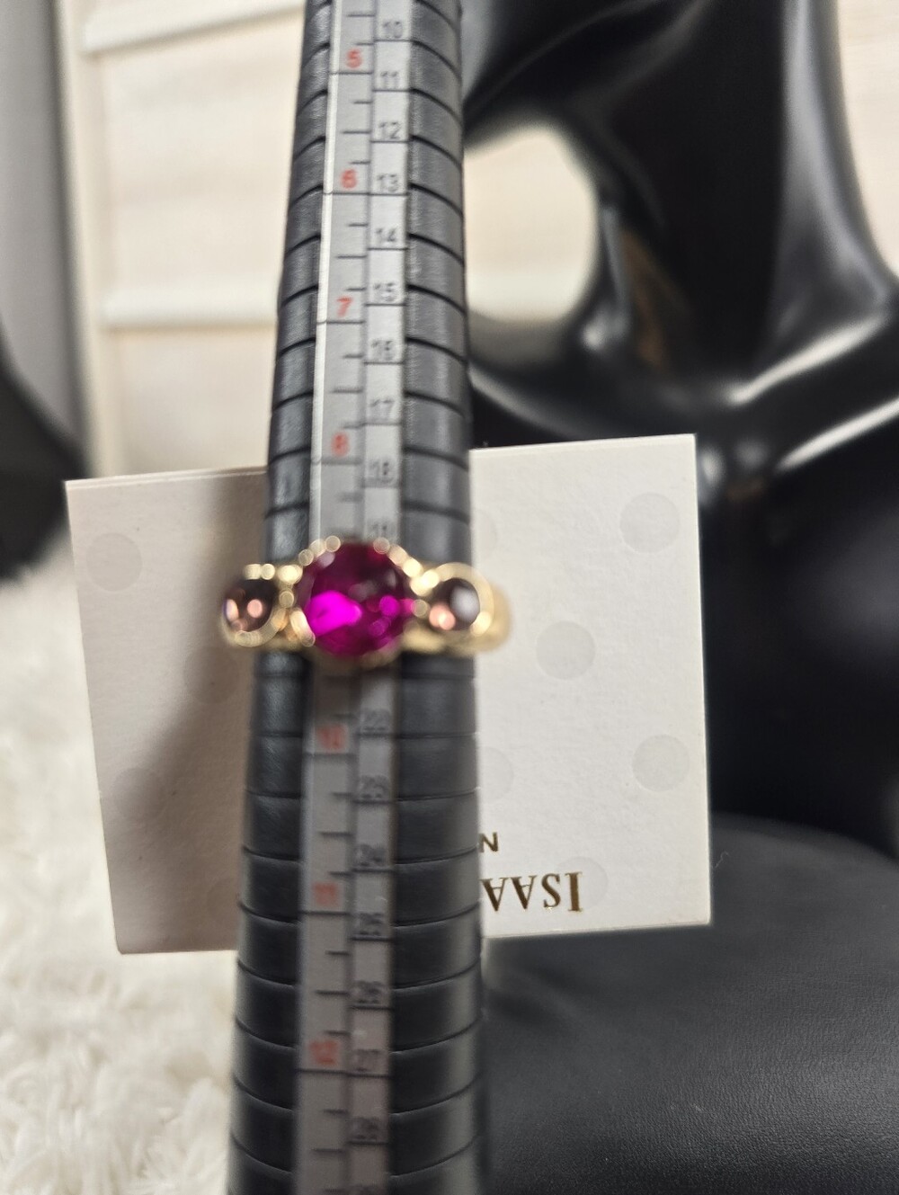 Isaac Mizrahi Ring with Fuchsia Center and Pink Side Stones - Picture 4 of 4